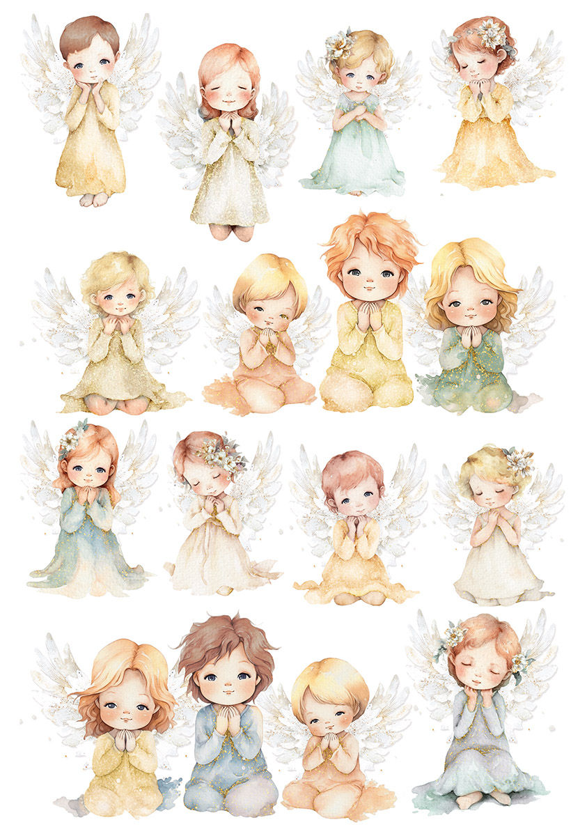 Miniature : Lot de 4 Papiers de Riz "Blessing Day" -- Format A4 -- Ciao Bella