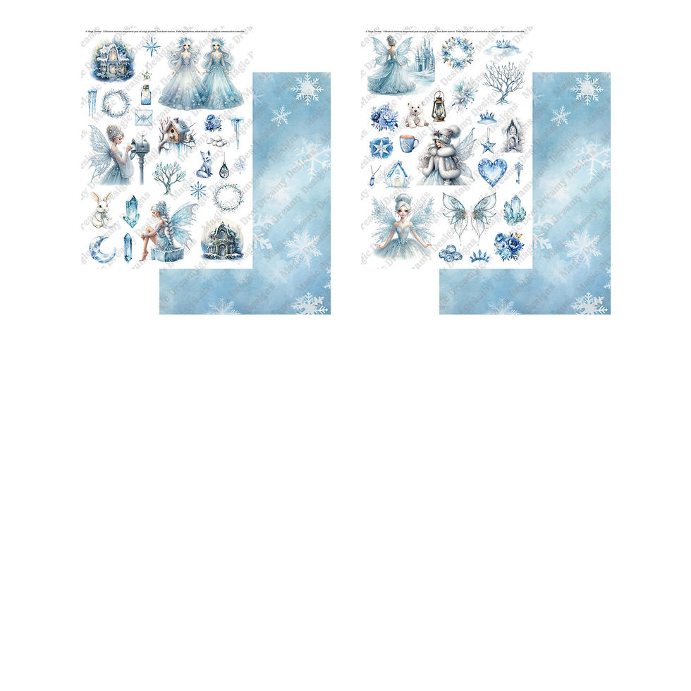 Miniature : Die-Cuts (5F) A4 (Num) -- Collection "Hiver Féerique" -- Magic Dreamy Designs