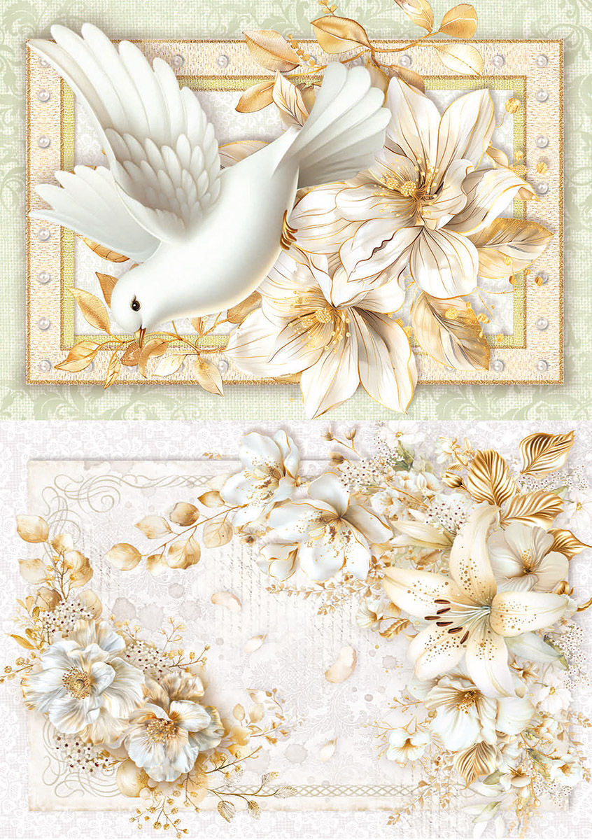 Miniature : Lot de 8 Papiers de Riz "Blessing Day" -- Format A5 -- Ciao Bella