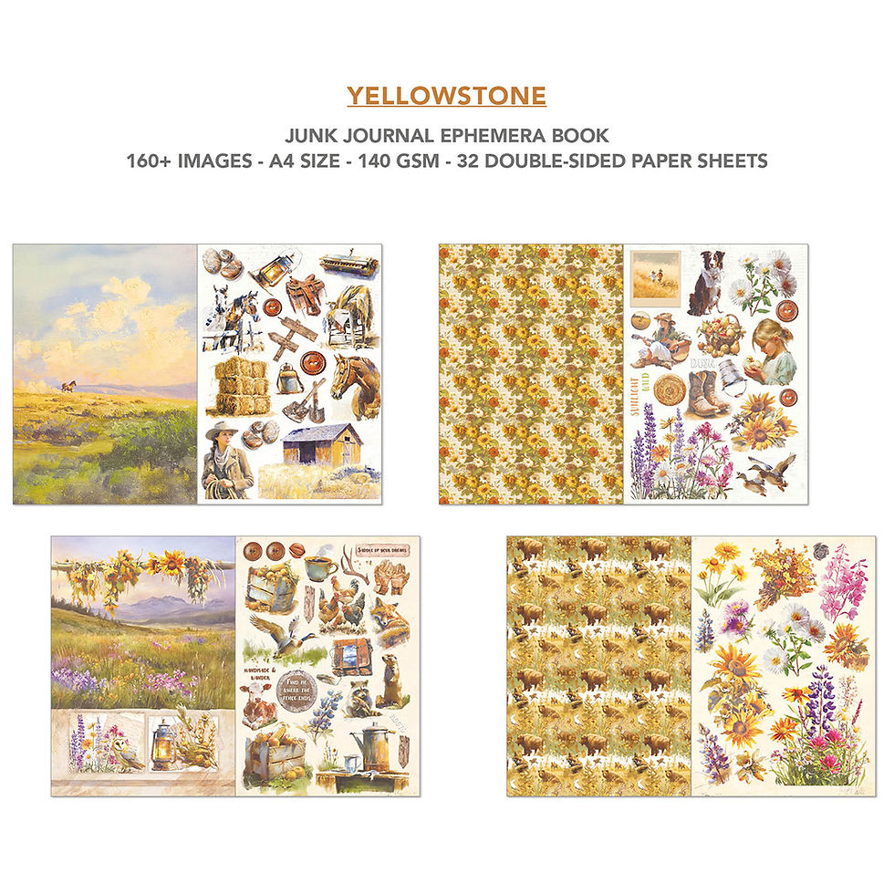 Miniature : Ephemera Book de 32 pages -- Yellowstone -- Format A4 -- Ciao Bella