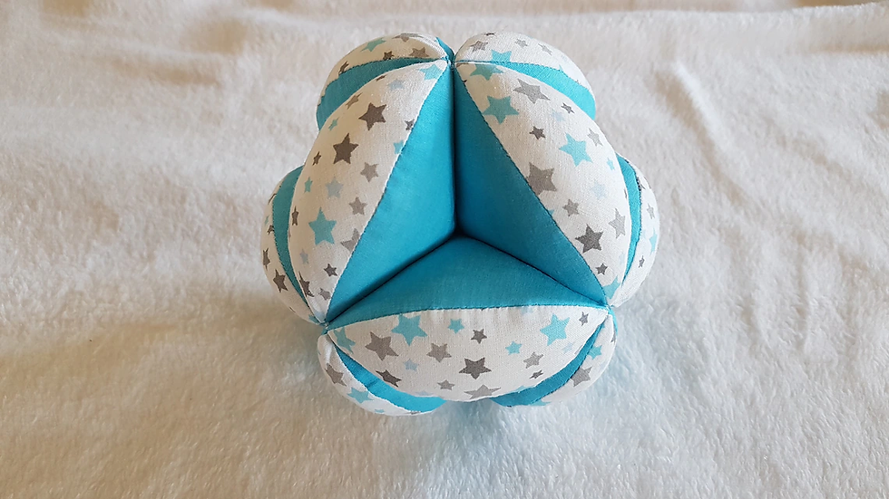 Miniature : Balle de Préhension Montessori / Hochet, Anneau de dentition -- Bleue