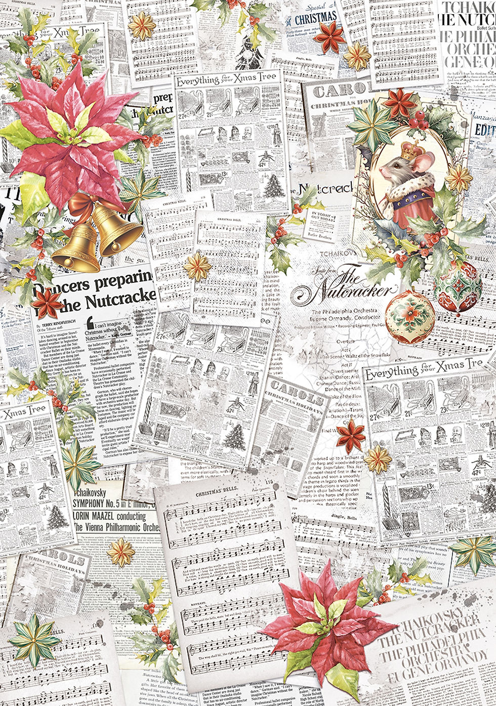 Miniature : Lot de 6 Papiers Vellum "The Nutcracker" -- Format A4 -- Ciao Bella