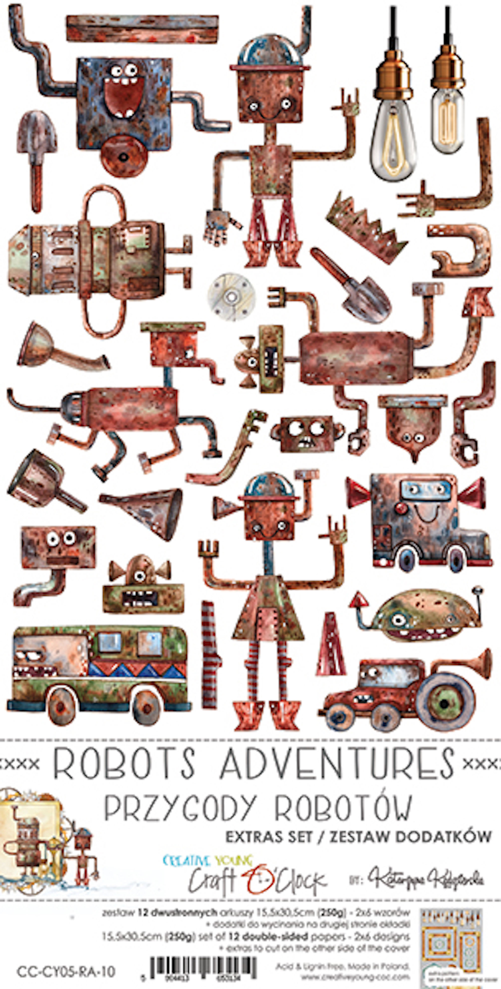 Extra Set Craft O Clock "Robots Adventures" -- 15,5 x 30,5 cm