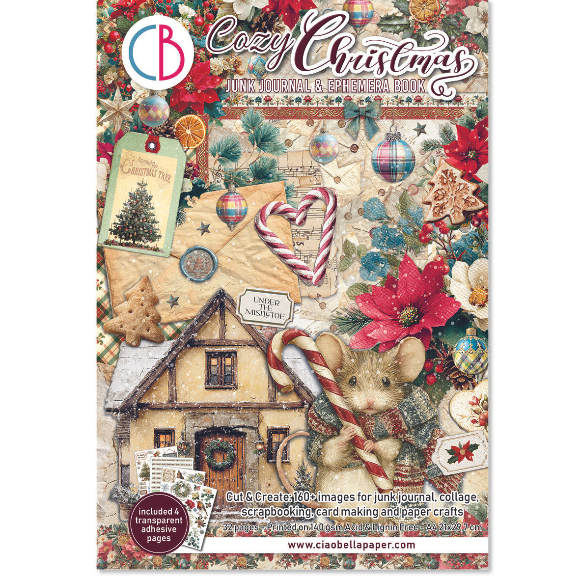 Ephemera Book de 32 pages -- Cozy Christmas -- Format A4 -- Ciao Bella