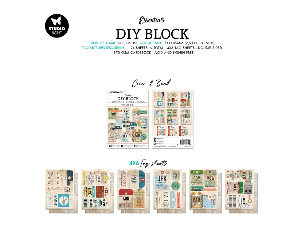 Miniature : DIY Bloc Mini "Vintage Tags" -- Studio light
