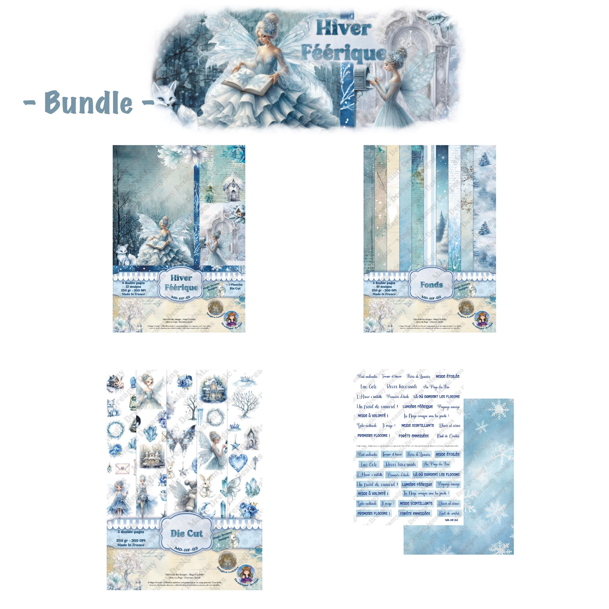 Bundle Pack A4 (Num) -- Collection "Hiver Féerique" -- Magic Dreamy Designs