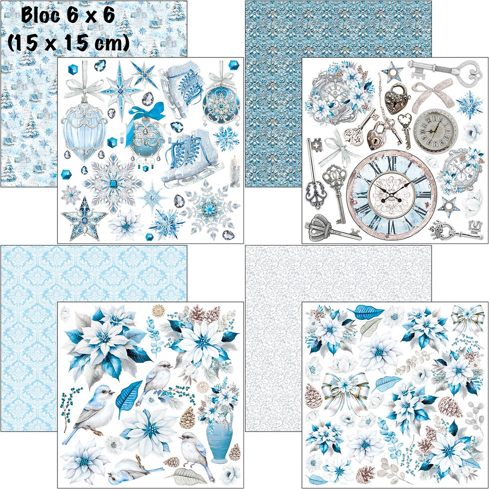Miniature : Bloc Ciao Bella "Elegance of Blue" -- Format 6 x 6 (15 x 15 cm)