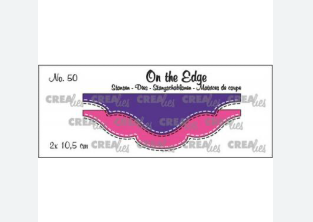 Lot de 2 Dies de bordure de 10,5 cm -- Double ligne de Tirets --Crealies CLOTE50