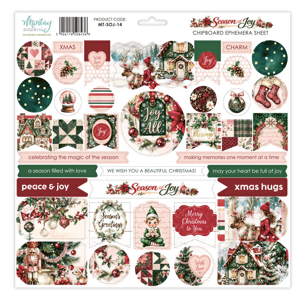 Chipboard Ephemera -- Collection "Season of Joy" -- Mintay