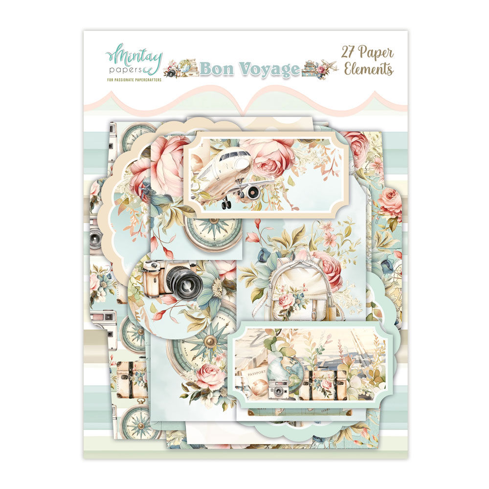 Lot de 27 Eléments Papiers -- Collection "Bon Voyage" -- Mintay