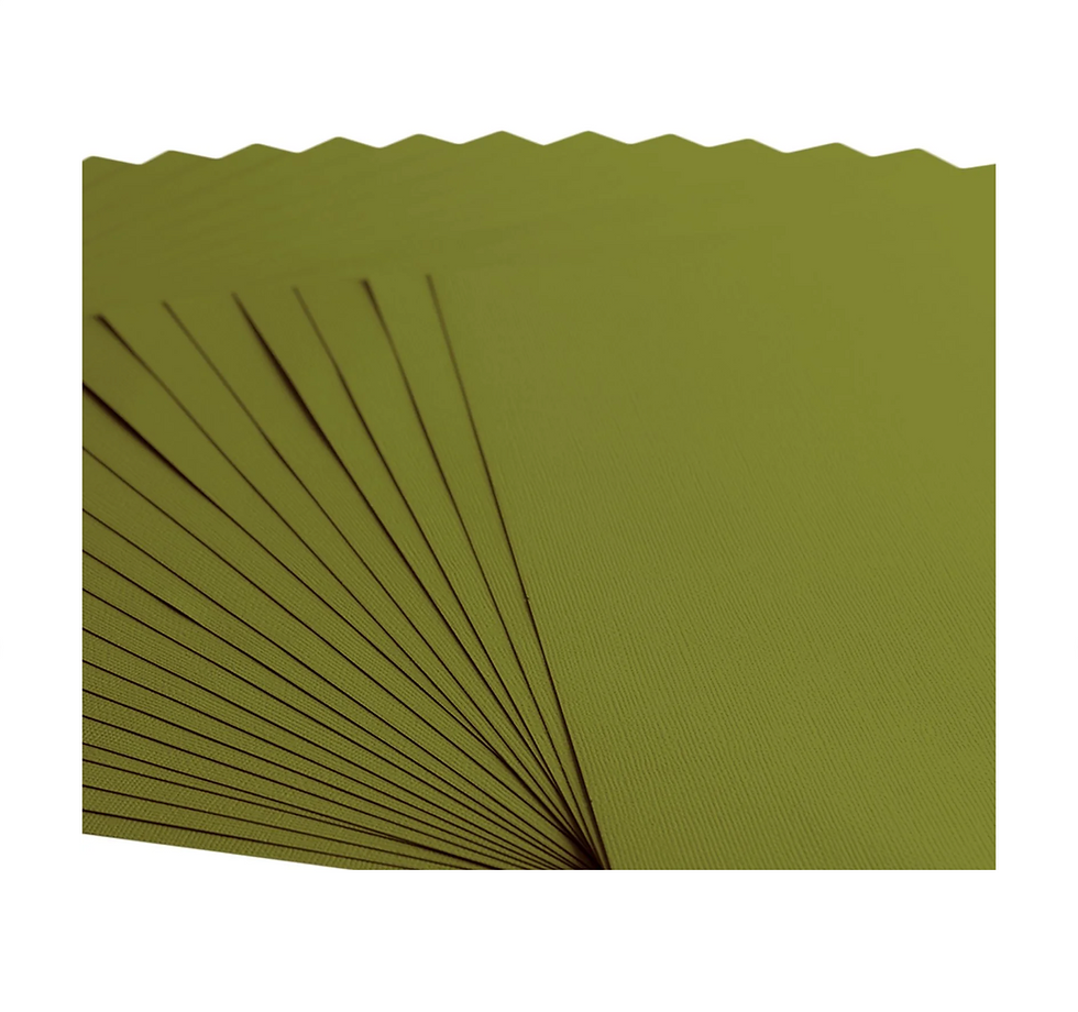 Miniature : Cardstock Texturé Florence "Olive" -- 20 Feuilles -- 216gr -- 30,5 x 30,5 cm