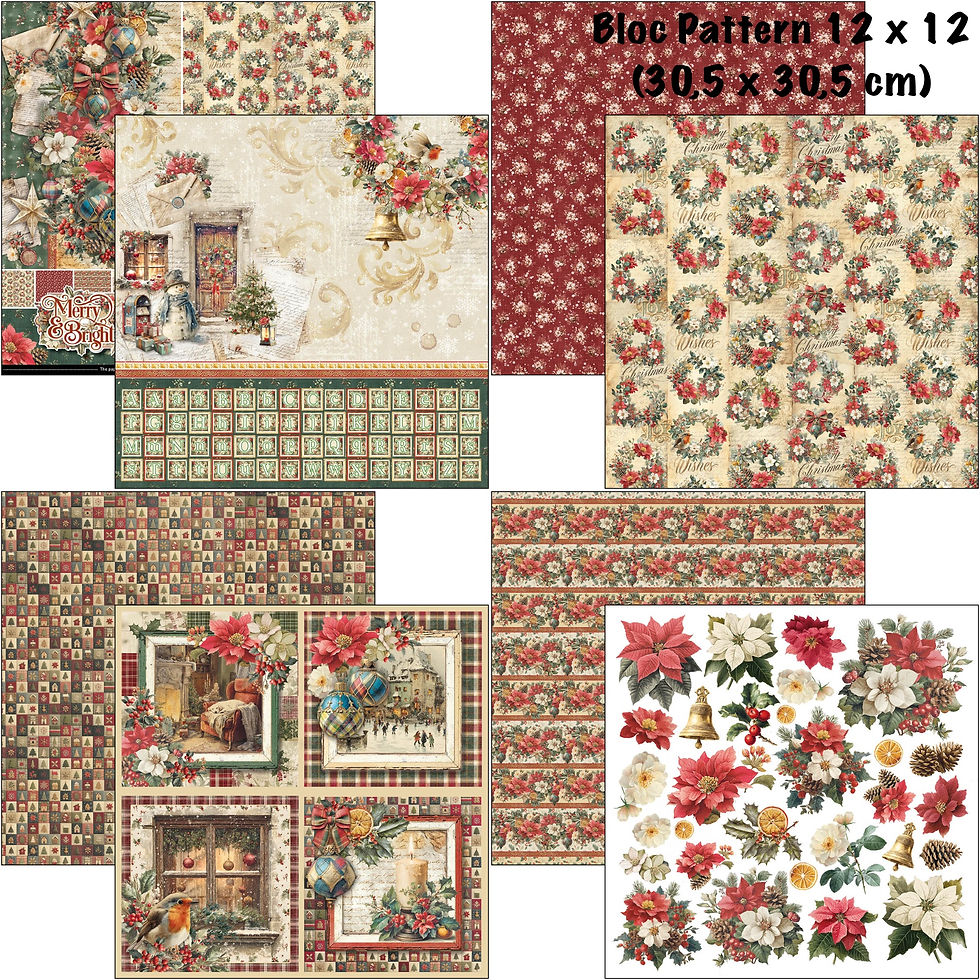 Miniature : Bloc Ciao Bella "Merry & Bright" -- Format Patterns (30,5 x 30,5 cm)