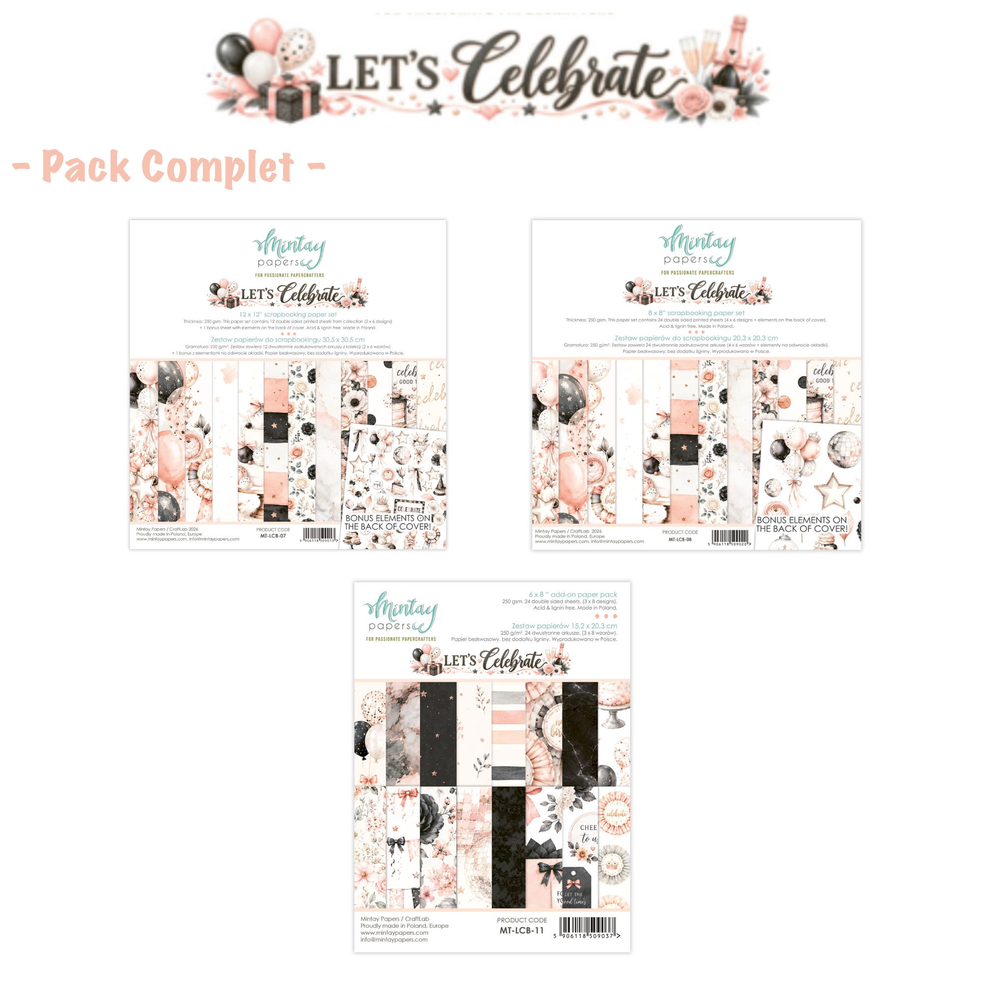 Pack Complet -- Mintay "Let's Celebrate" (3 Blocs)