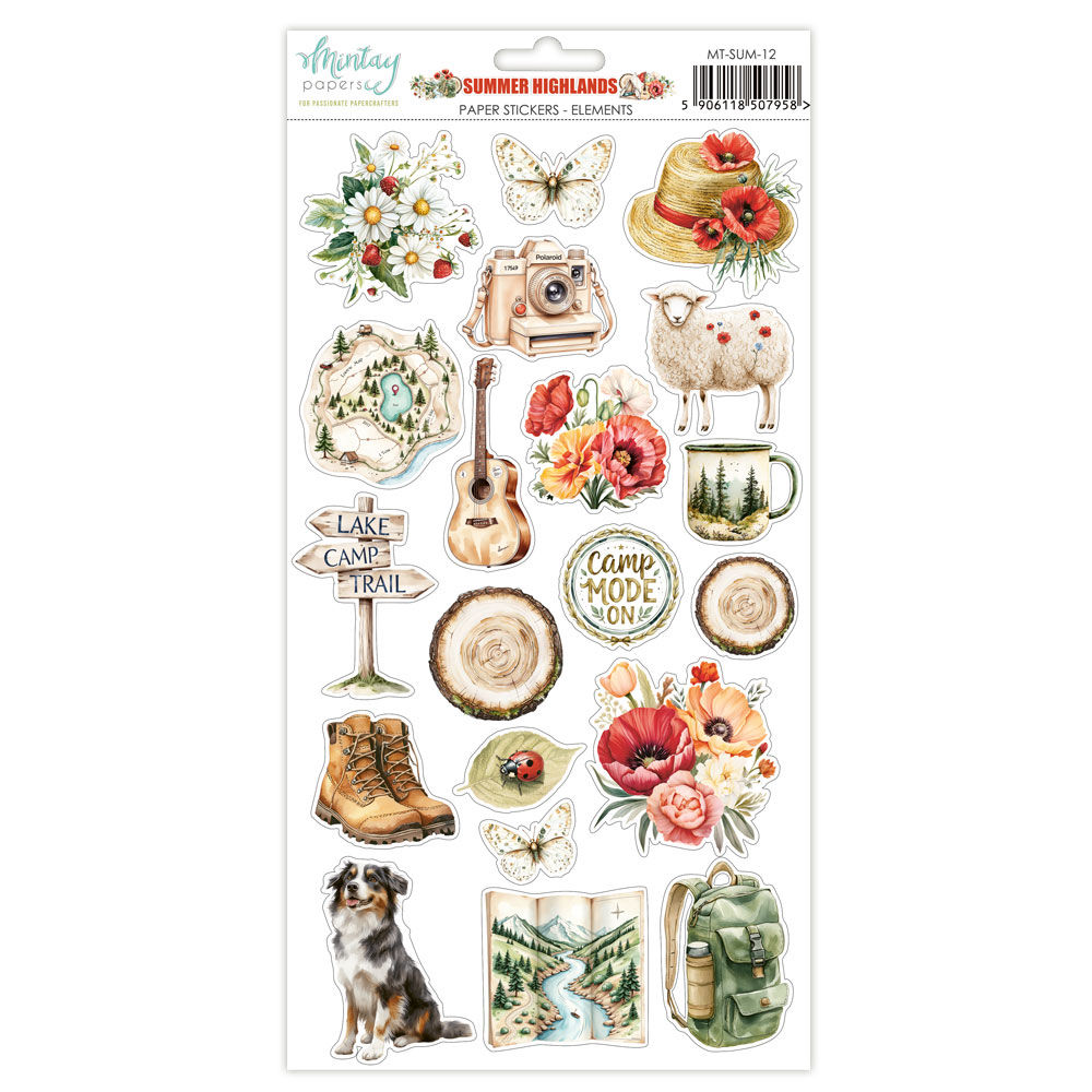 Stickers "Décor" (Eléments) -- Collection "Summer Highlands" -- Mintay