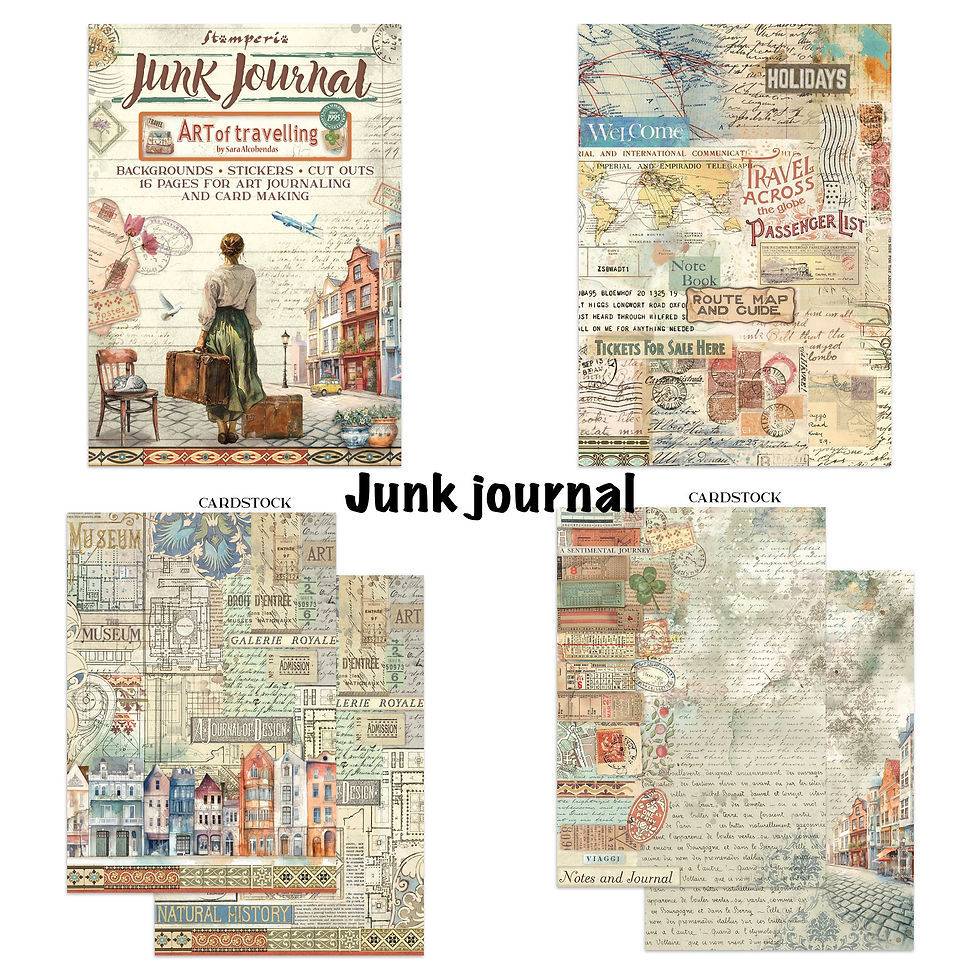 Miniature : Junk Journal de 16 pages -- Art of Travelling -- Format A4 -- Stamperia