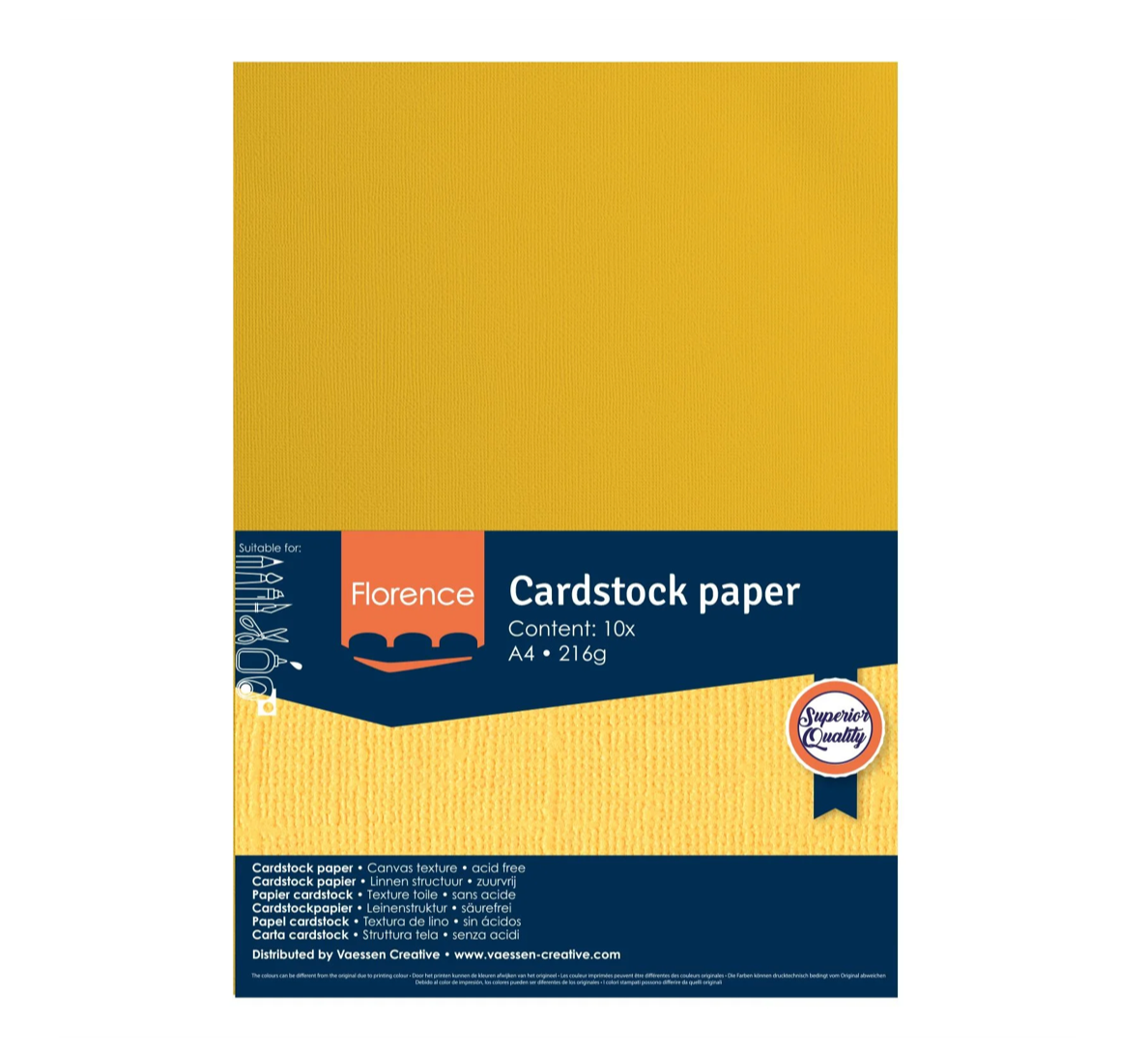 Cardstock Texturé Florence "Bee" -- 10 Feuilles -- 216gr -- A4