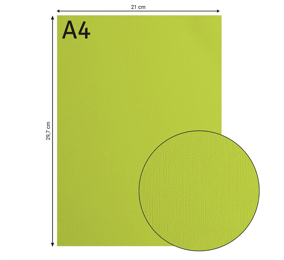 Miniature : Cardstock Texturé Florence "Lime" -- 10 Feuilles -- 216gr -- A4
