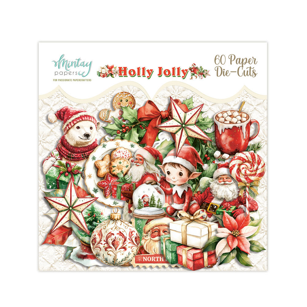 Die-Cuts 60 pcs -- Collection "Holly Jolly" -- Mintay