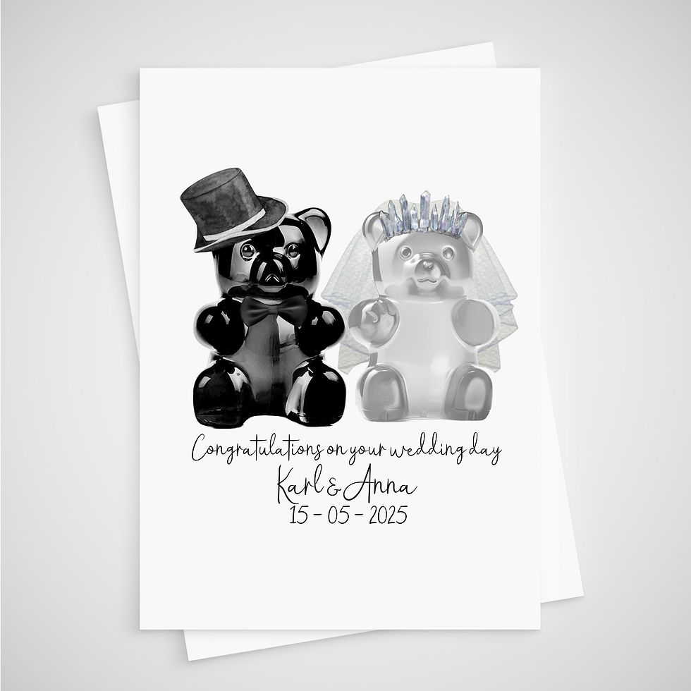 Jelly Bear Wedding Card