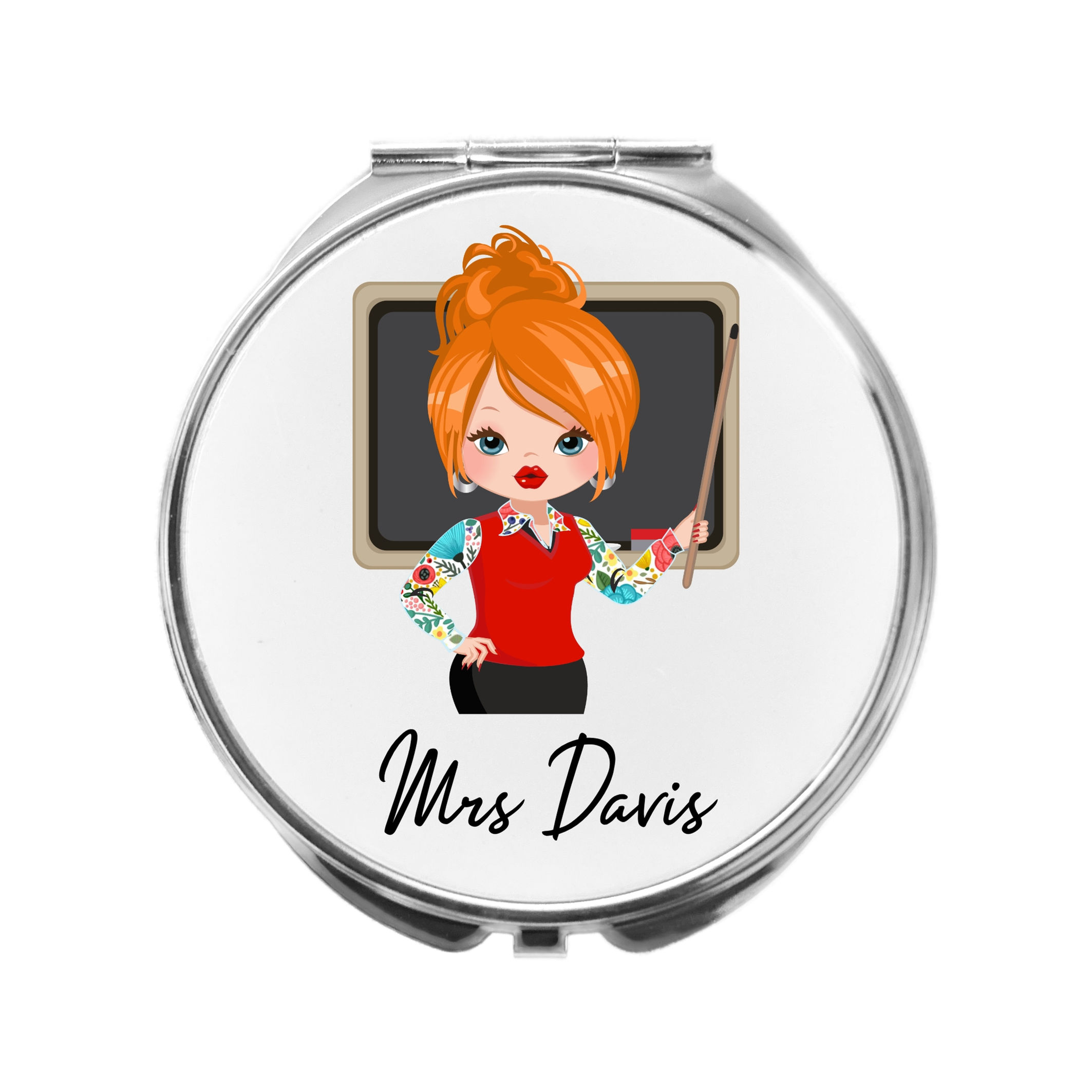 Personalised Teacher Compact Mirror gift for teaching assistant