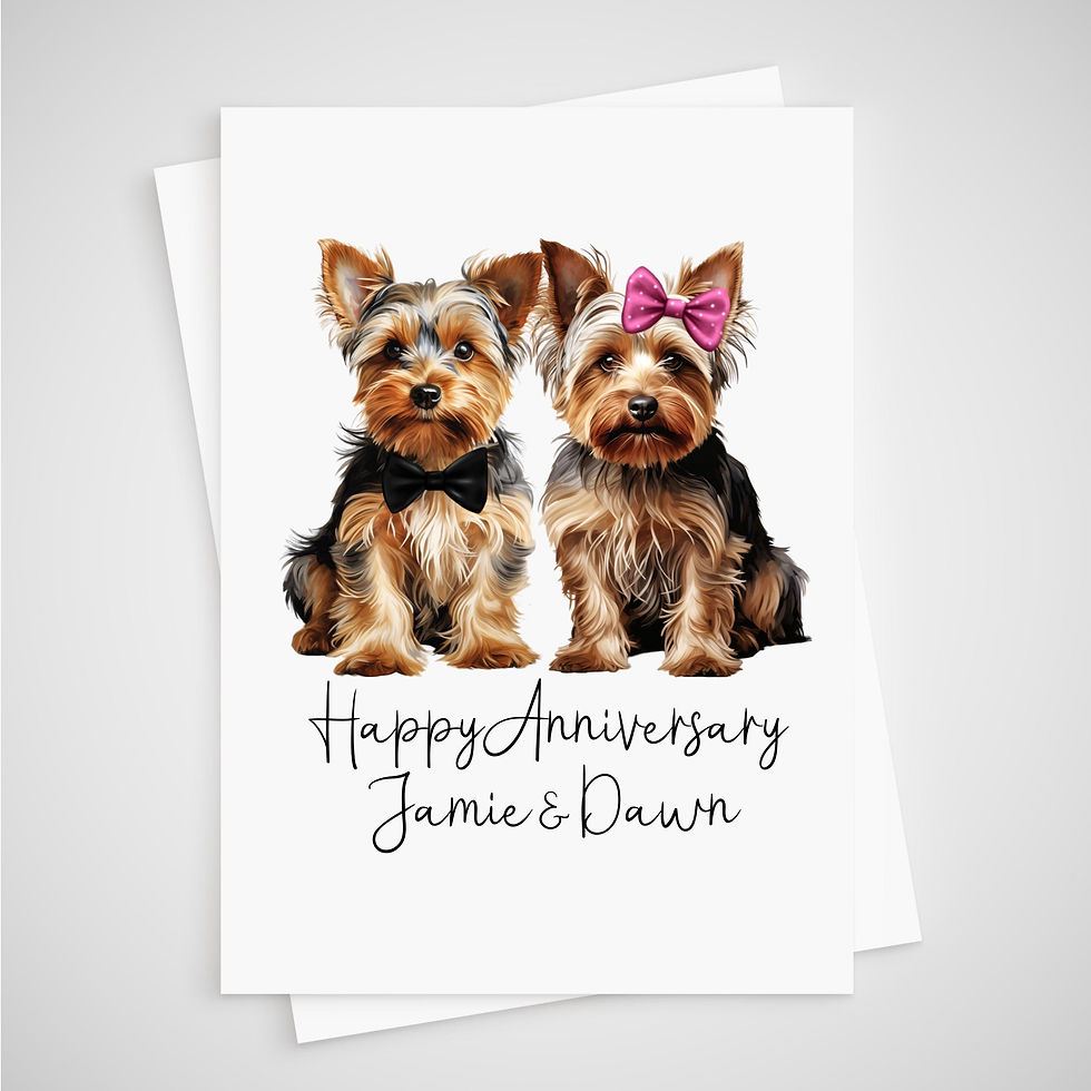 Yorkshire Terrier Anniversary Card