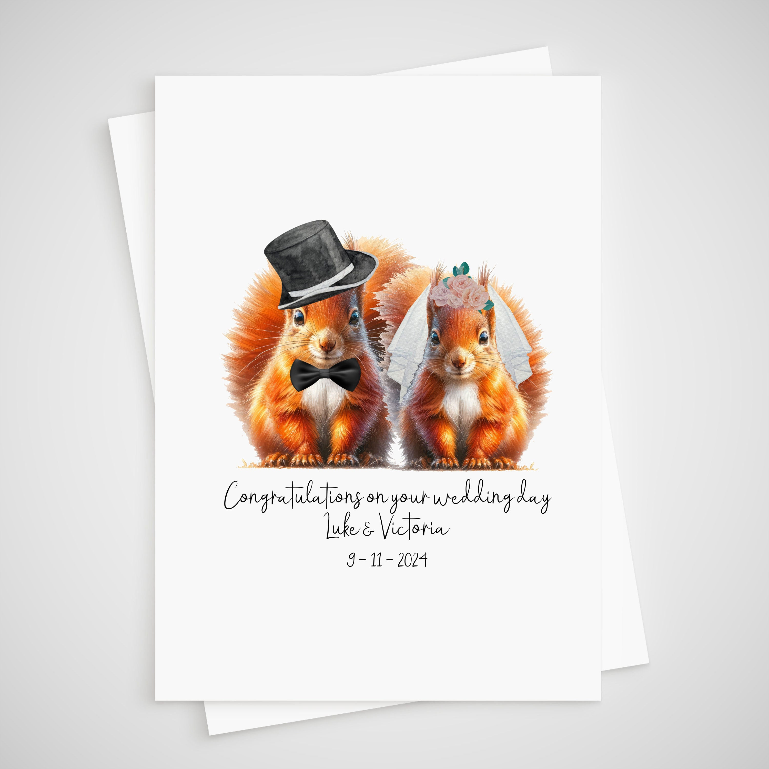Squirrel Wedding Card