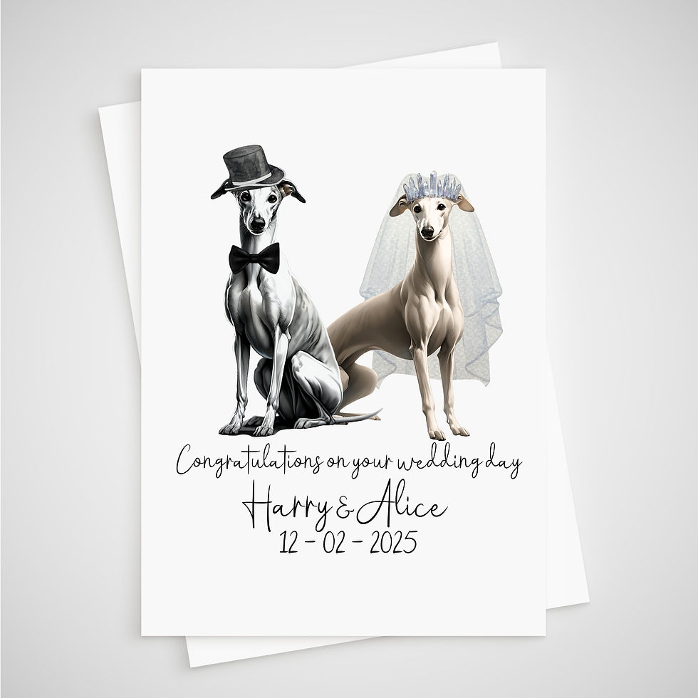 Greyhound wedding card