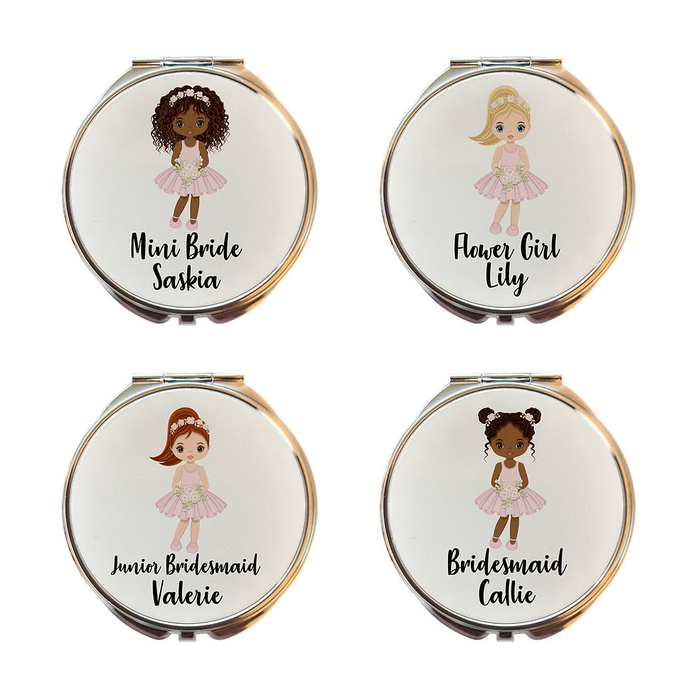 personalised flower girl compact mirror