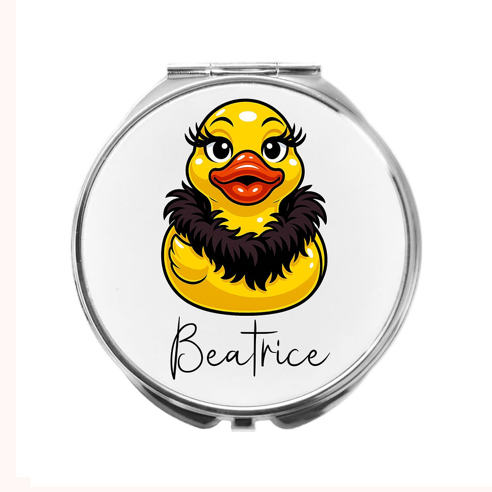 Rubber Duck Mirror Compact Personalised Diva Glamorous