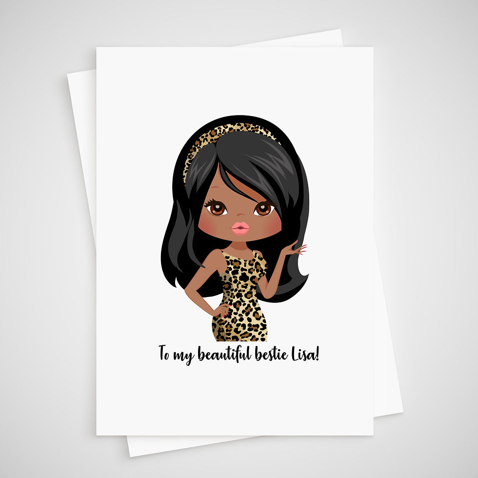 Personalised Card for Bestie BFF Girlfriend leopard print
