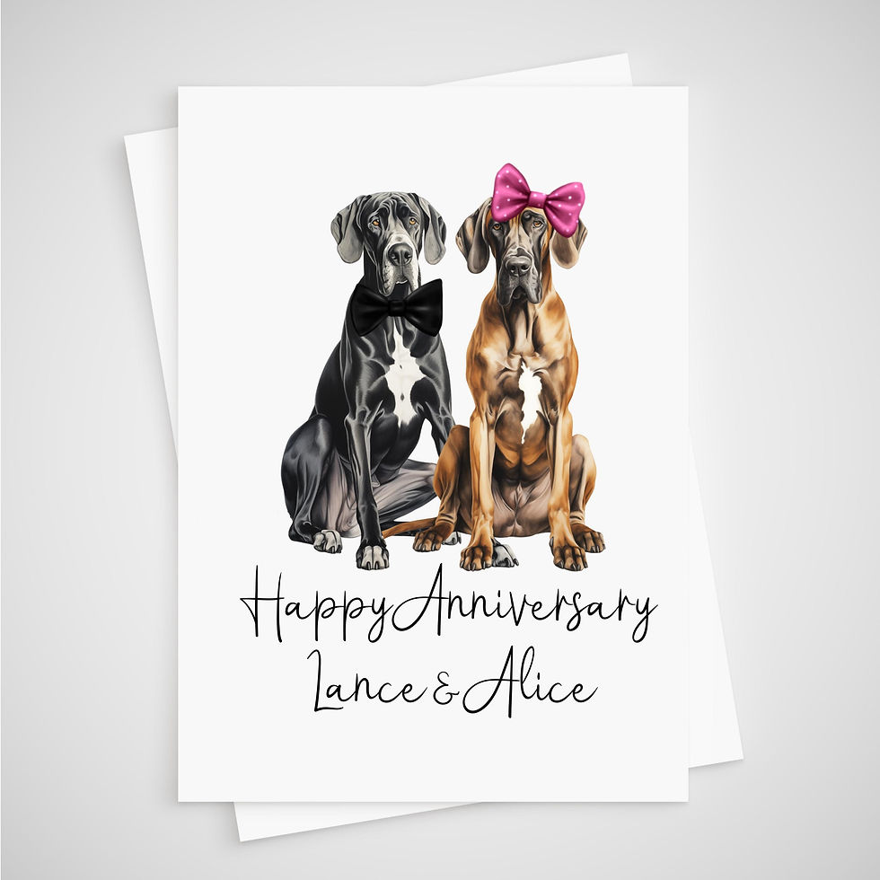 Great Dane Anniversary Card
