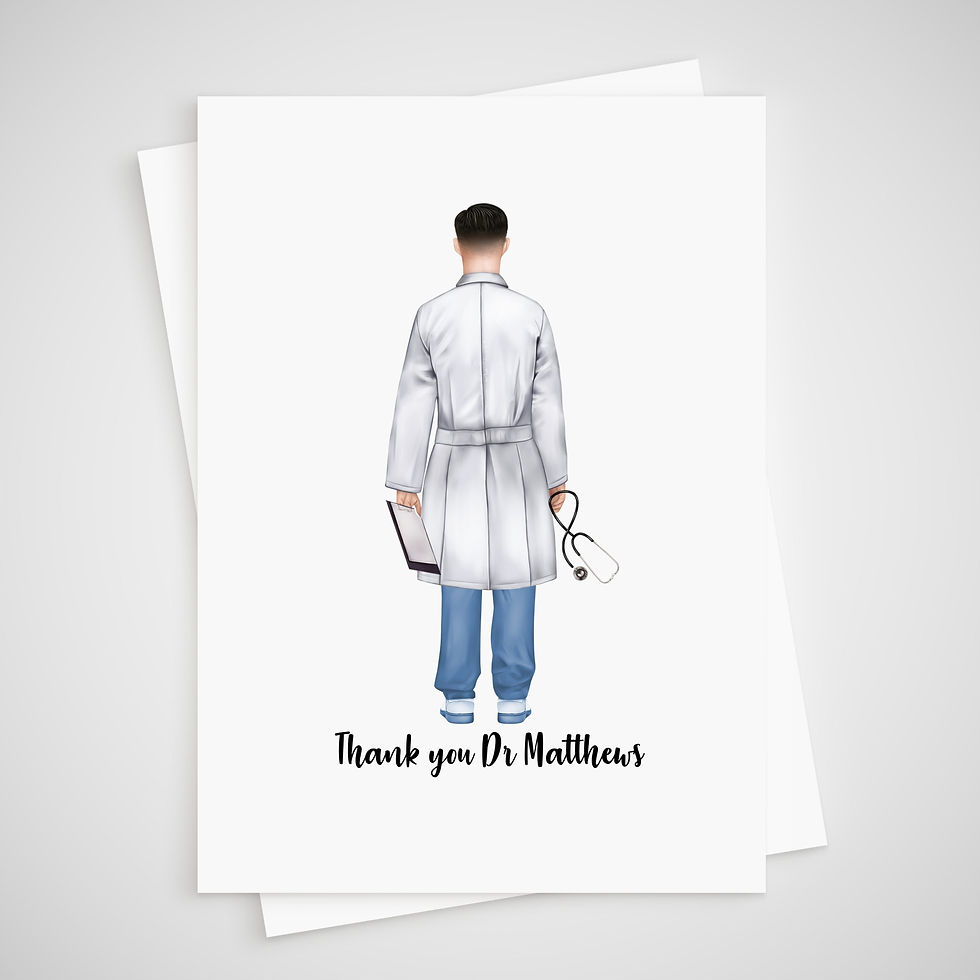 Personalised Thank you Doctor card for man surgeon constultant gp