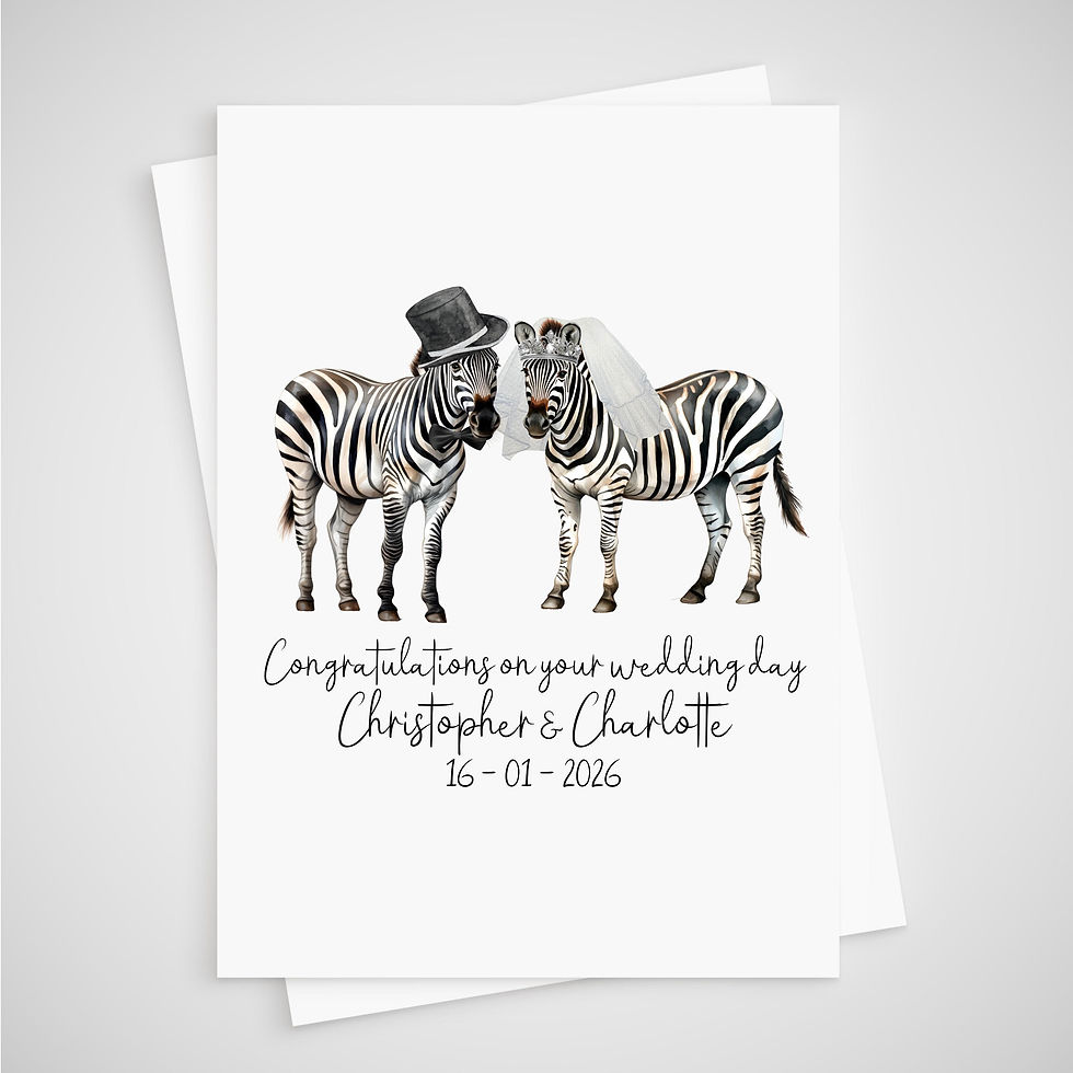 Zebra Wedding Card