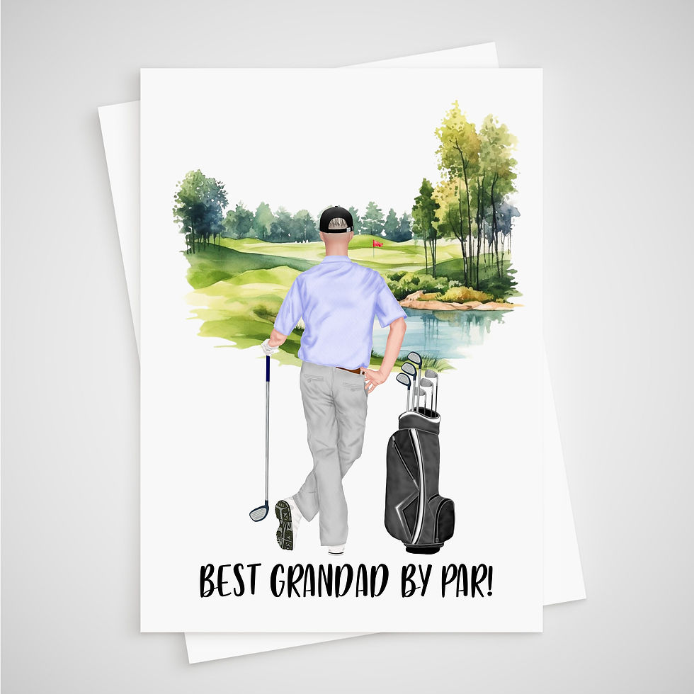 Golf Card for Grandad Personalised Grandfather Grandpa