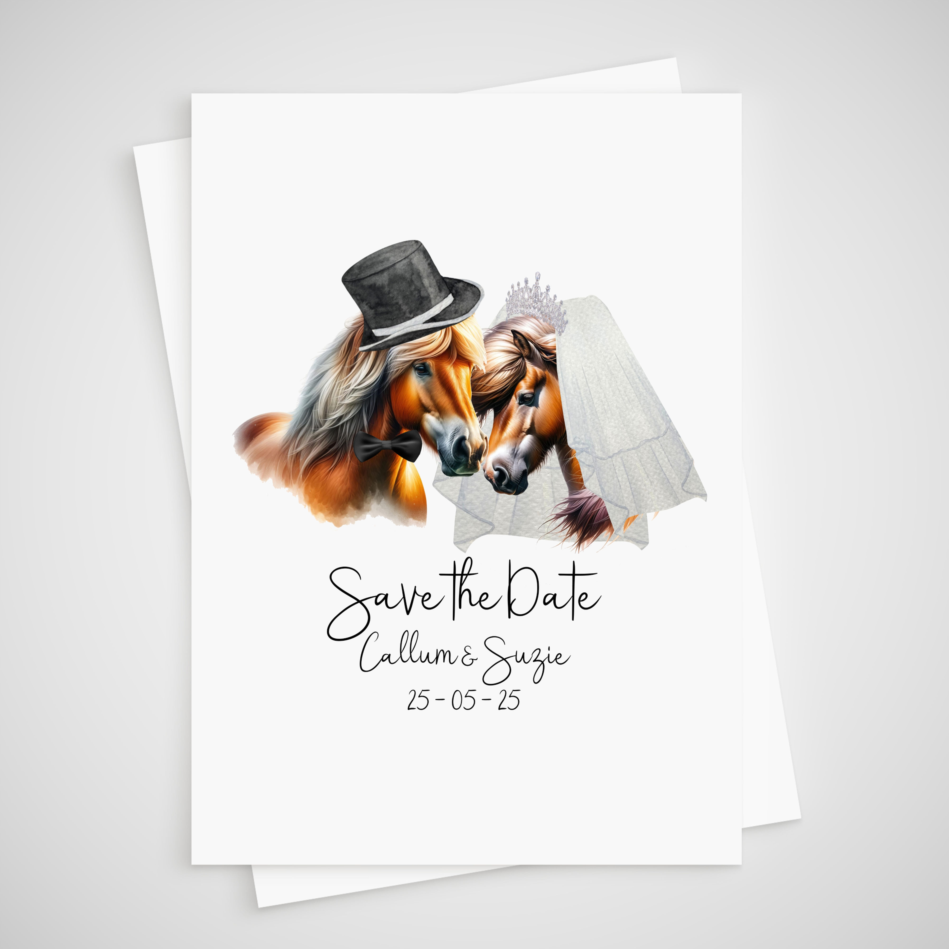 Horse Save the Date Wedding Card