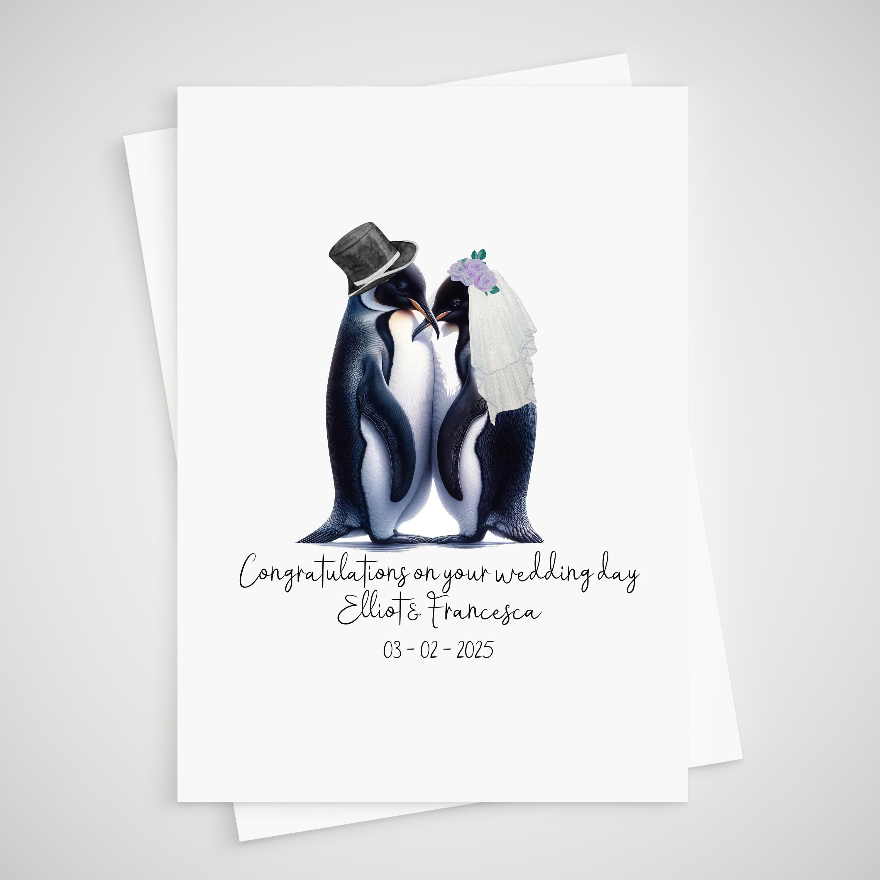 Penguin Wedding Card