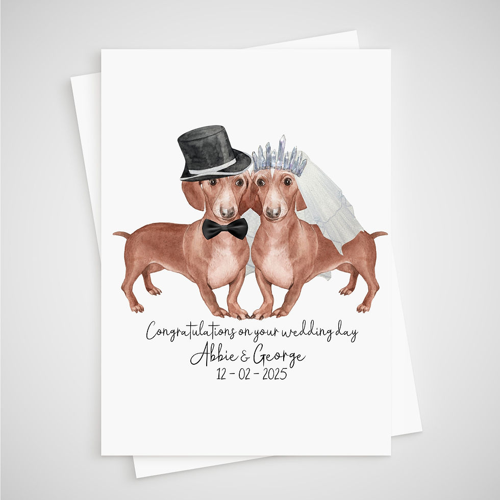 Dachshund Wedding Card