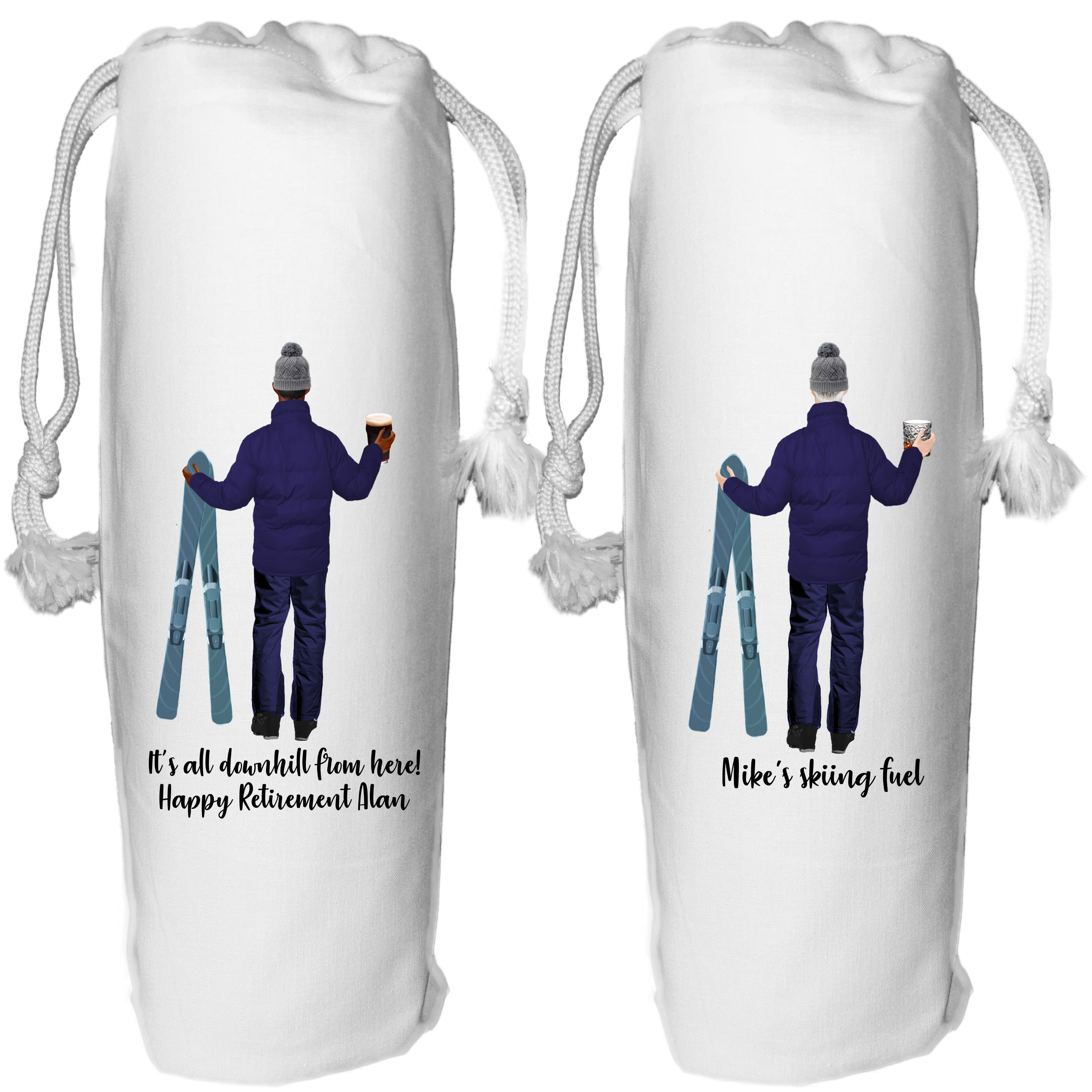 Wine Bag for Male Skiier - Skiing Gift - Ski