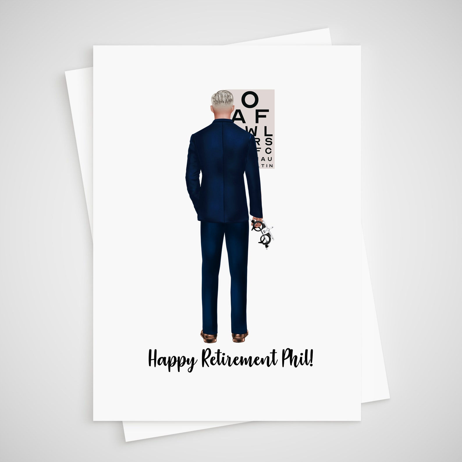 Optician Card Retirement for man