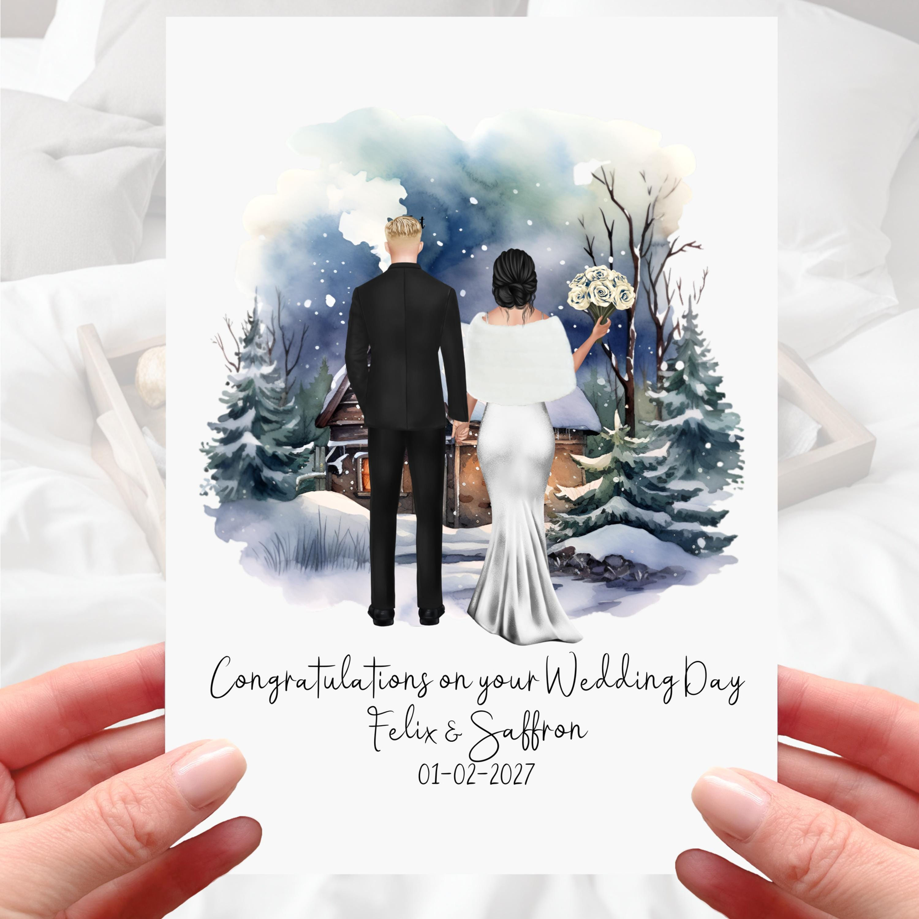 Snow Winter Wedding Card