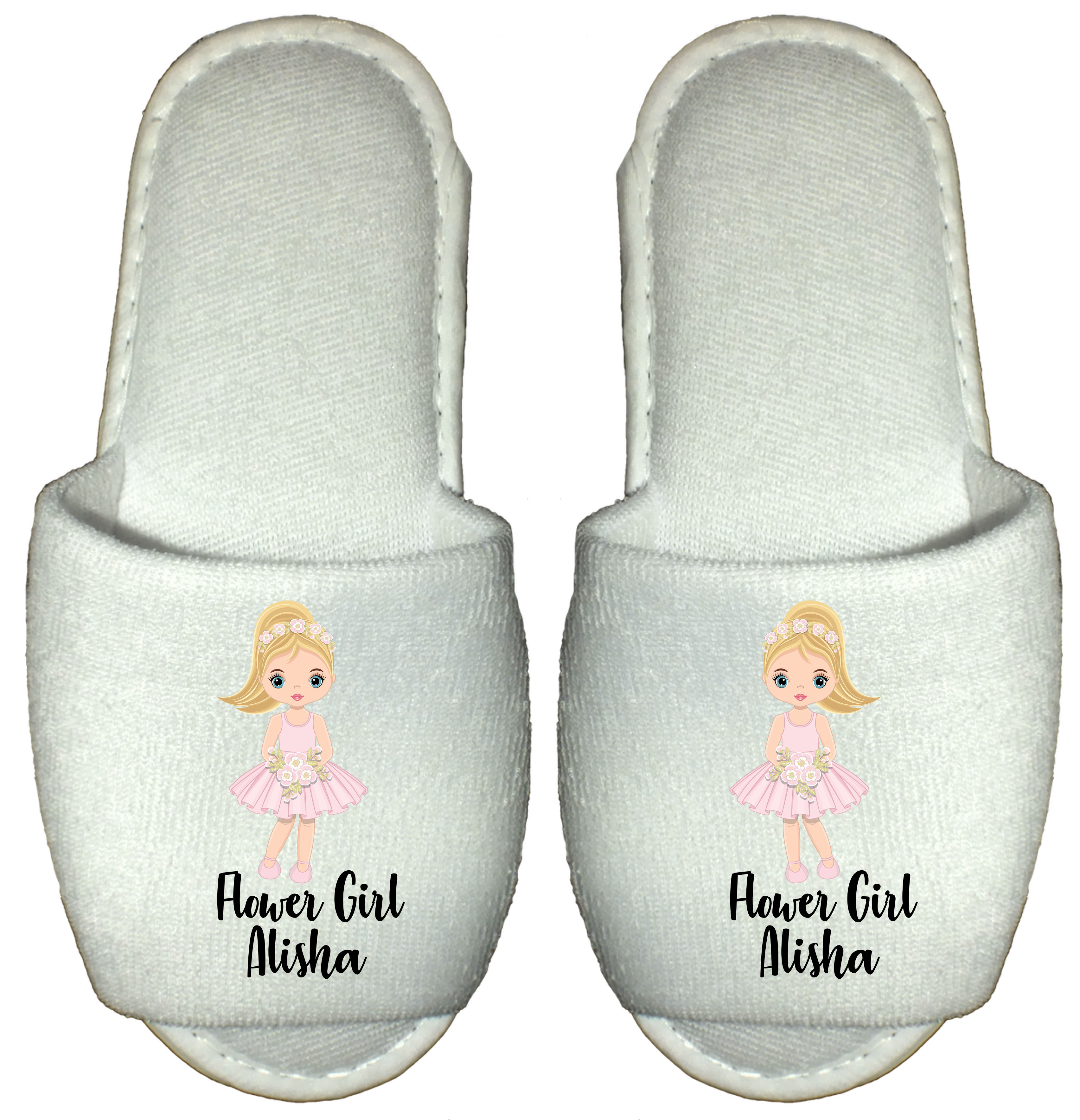 personalised flower girl slippers