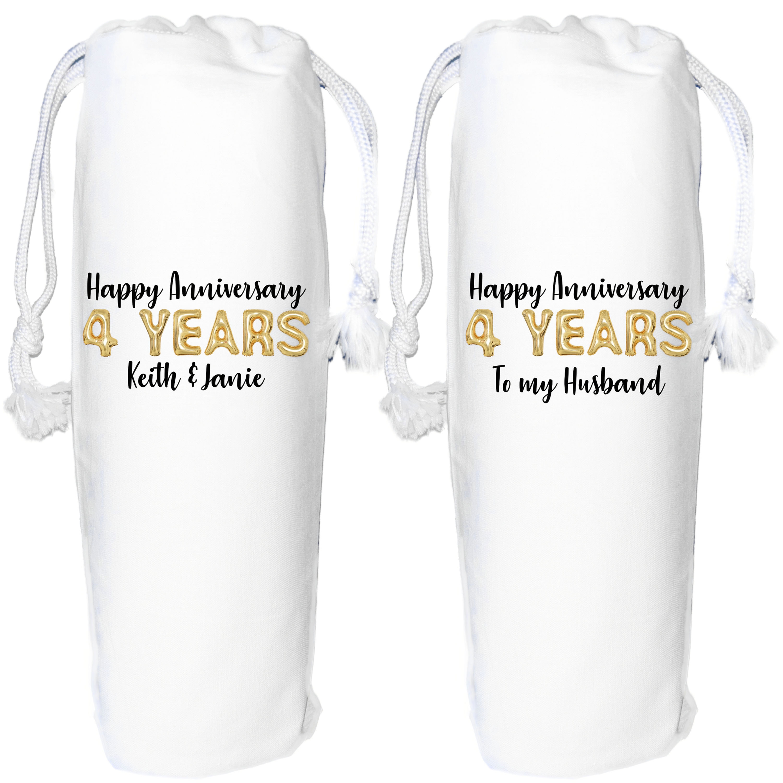 4 years anniversary wine gift bag