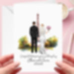 paris wedding card - couple stood in fornt of eiffel tower