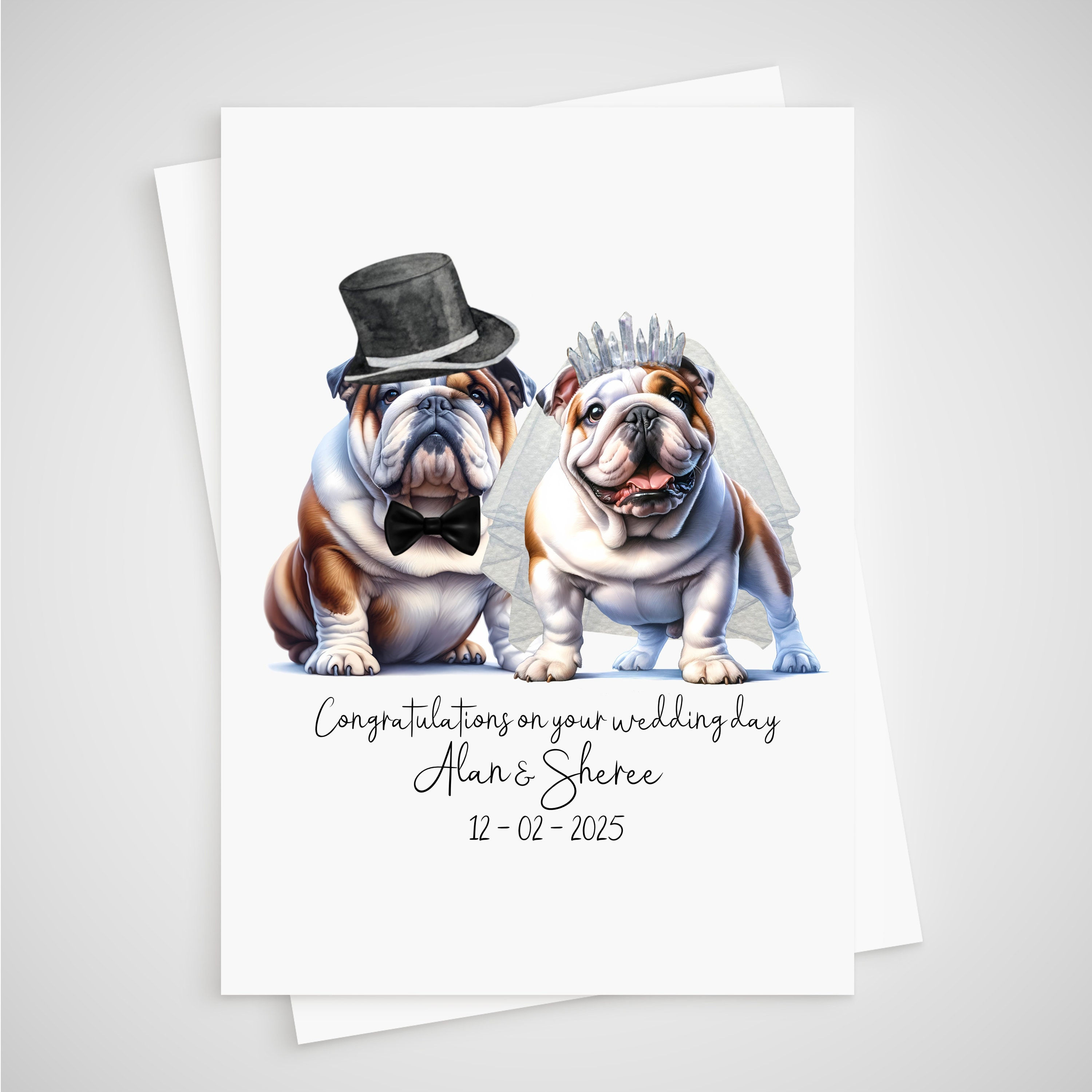 Bulldog Wedding Card