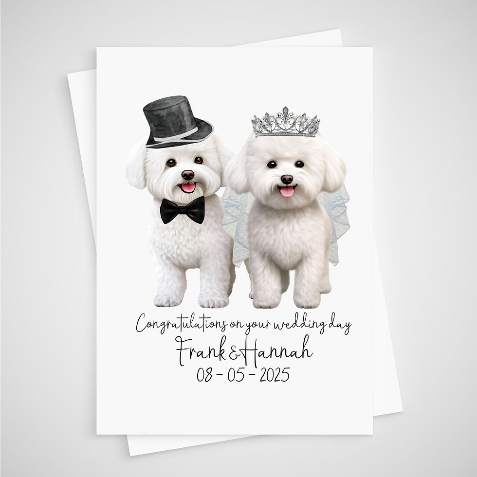 Bichon Frise Wedding Card