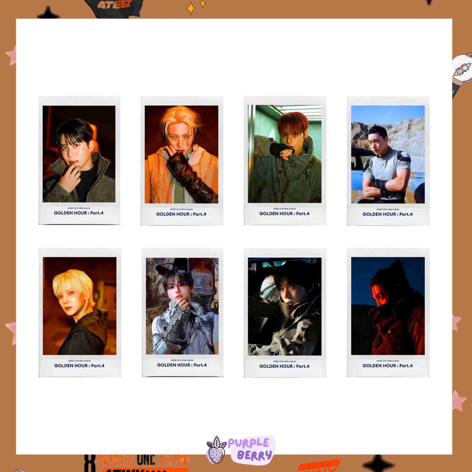 Golden hour pt4 Ateez polaroids