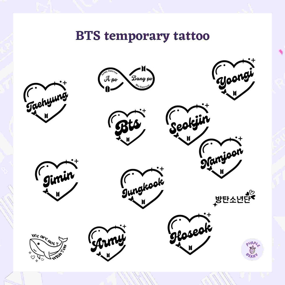 Thumbnail: BTS Temporary Tattoo sticker