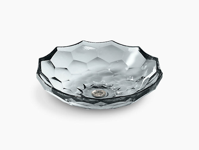 Briolette™ | Vessel faceted glass bathroom sink
