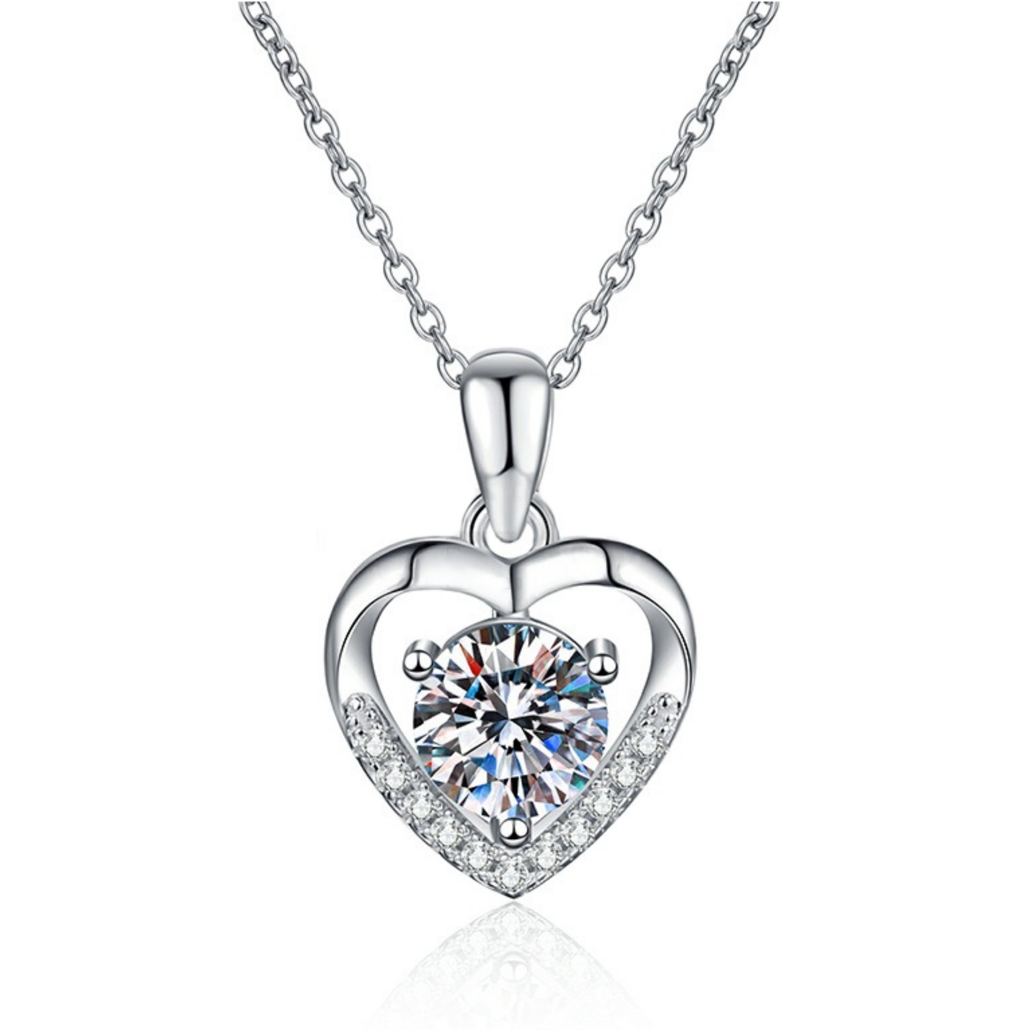 Romantic Heart-Shaped Moissanite Necklace