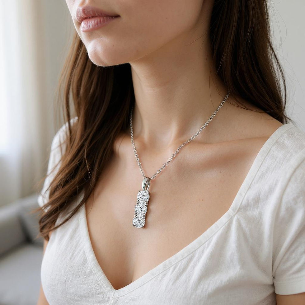 Thumbnail: Classic Trilogy Moissanite Necklace